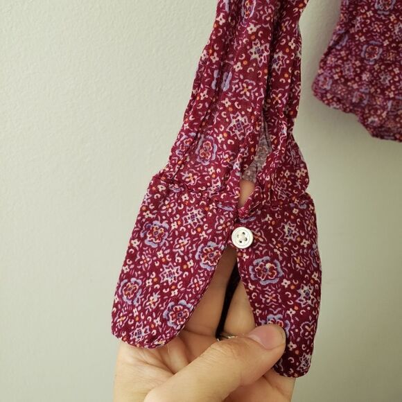 American Eagle Outfitters Button Down Bohemian Top Purple XS - Picture 5 of 6